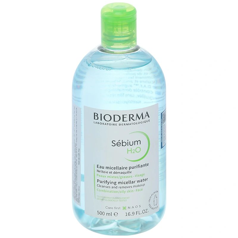 Nước tẩy trang Bioderma Sébium H2O làm sạch sâu cho da dầu và da hỗn hợp chai 500ml - 1